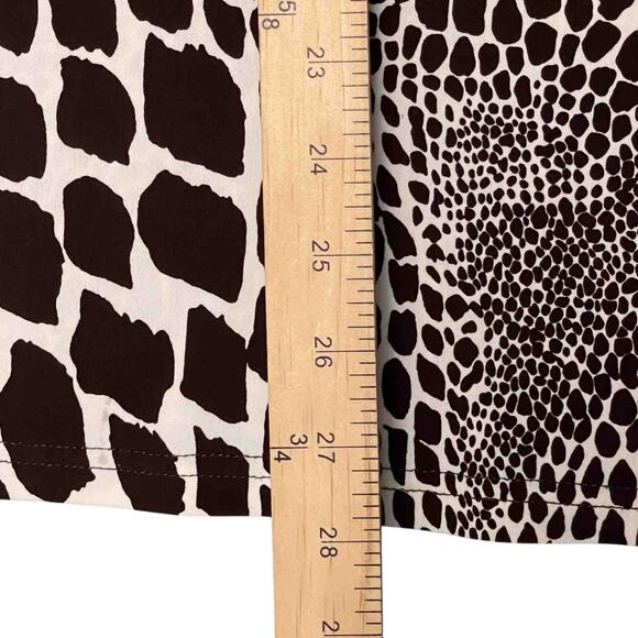 Joseph Ribkoff Cowl Neck Animal Print Tunic Top Size 8 Brown Cream Casual Chic - Picture 5 of 5